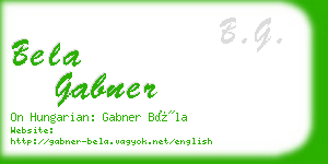 bela gabner business card
